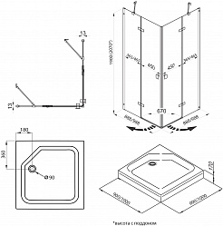 Triton Душевой уголок Дельта-Хром 90x90 с поддоном – фотография-6